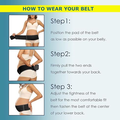 ChongErfei Pregnancy Belly Band Maternity Belt Back Support | Abdominal Binder Back Brace - Relieve Back, Pelvic, Hip Pain for Pregnancy Recovery (Black,One Size) in Saudi Arabia