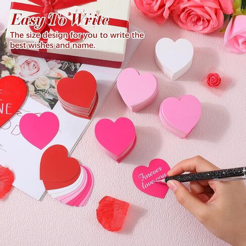 Tatuo 500 Pcs Valentine's Day Heart Cutouts Small 2'' Paper Hearts Cut Outs Heart Shaped Paper Die Cuts for Valentine's Day Bulletin Board Decor School Craft(Red, Pink, White,Glitter) in Kuwait