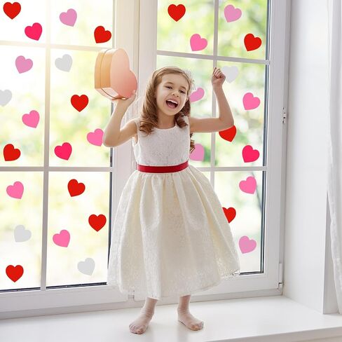Tatuo 500 Pcs Valentine's Day Heart Cutouts Small 2'' Paper Hearts Cut Outs Heart Shaped Paper Die Cuts for Valentine's Day Bulletin Board Decor School Craft(Red, Pink, White,Glitter) in Kuwait