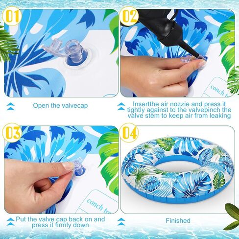 Libima 4 Pcs Inflatable Pool Floats, Pool Floaties Swim Rings Pool Tubes Donut Fruit Hawaiian Tire Inner Tubes Floaties for Adults Hawaiian Beach Party Decorations in Saudi Arabia