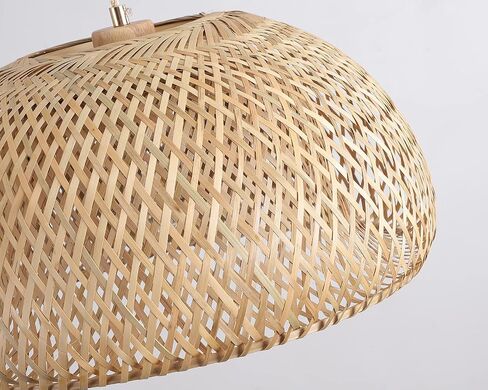 Bamboo Large Pendant Light Fixture 17.8 inch One-Light Adjustable Rustic Basket Handmade Woven Pendant Lighting for Kitchen Island Farmhouse Dining Room Living Room in Kuwait
