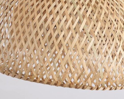 Bamboo Large Pendant Light Fixture 17.8 inch One-Light Adjustable Rustic Basket Handmade Woven Pendant Lighting for Kitchen Island Farmhouse Dining Room Living Room in Kuwait
