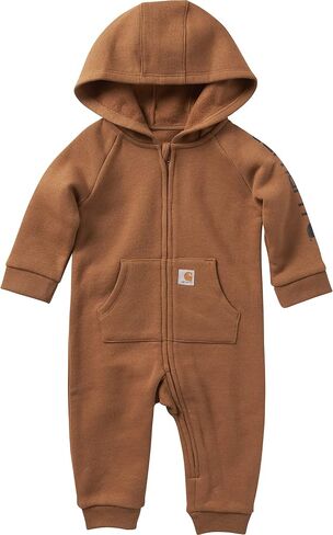 Carhartt Boys Long-Sleeve Zip-Front Hooded Coverall, Carhartt Brown Solid, 9 Months in Saudi Arabia