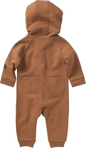 Carhartt Boys Long-Sleeve Zip-Front Hooded Coverall, Carhartt Brown Solid, 9 Months in Saudi Arabia