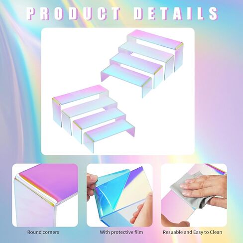 صناديق عرض أكريليك قزحيات ، مصنوعة يدويًا 10 أجهزة مكونة من مواقف الشاشة الأكريليك ، وقواعد قوس قزح ، ومواقف عرض ، ورفوف المعرض الأكريليك ، تقف على محفظة مجوهرات العطور المقتنيات in Kuwait