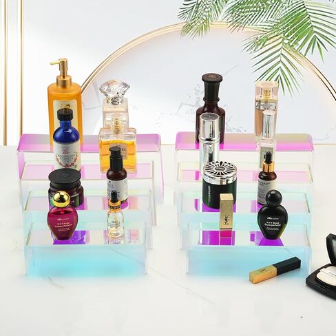 صناديق عرض أكريليك قزحيات ، مصنوعة يدويًا 10 أجهزة مكونة من مواقف الشاشة الأكريليك ، وقواعد قوس قزح ، ومواقف عرض ، ورفوف المعرض الأكريليك ، تقف على محفظة مجوهرات العطور المقتنيات in Kuwait