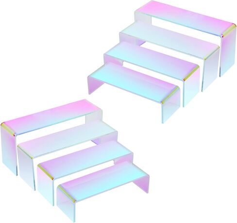صناديق عرض أكريليك قزحيات ، مصنوعة يدويًا 10 أجهزة مكونة من مواقف الشاشة الأكريليك ، وقواعد قوس قزح ، ومواقف عرض ، ورفوف المعرض الأكريليك ، تقف على محفظة مجوهرات العطور المقتنيات in Kuwait
