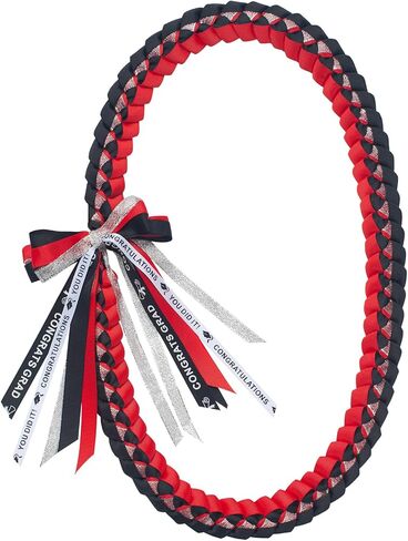 Graduation Leis, Class of 2025 Graduation Ribbon Lei, Handmade Graduation Ribbon Rope Necklace Leis, School College High School Graduation Congratulation Party Gifts (Purple and Black) in Saudi Arabia