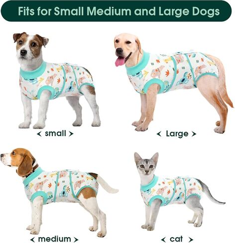 Kuoser Recovery Suit for Dogs Cats After Surgery, Professional Pet Recovery Shirt Dog Abdominal Wounds Bandages, Substitute E-Collar & Cone,Prevent Licking Dog Onesies Pet Surgery Recovery Suit in Saudi Arabia