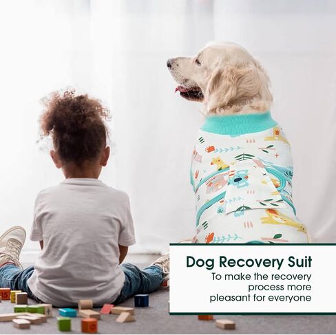 Kuoser Recovery Suit for Dogs Cats After Surgery, Professional Pet Recovery Shirt Dog Abdominal Wounds Bandages, Substitute E-Collar & Cone,Prevent Licking Dog Onesies Pet Surgery Recovery Suit in Saudi Arabia