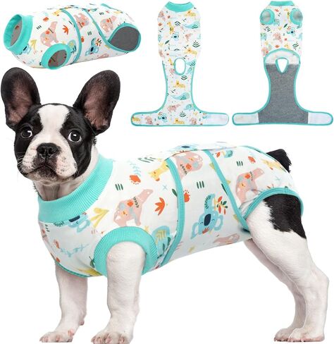 Kuoser Recovery Suit for Dogs Cats After Surgery, Professional Pet Recovery Shirt Dog Abdominal Wounds Bandages, Substitute E-Collar & Cone,Prevent Licking Dog Onesies Pet Surgery Recovery Suit in Saudi Arabia
