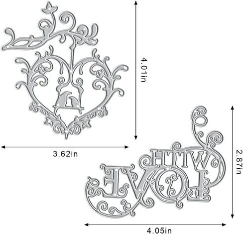 Valentines Metal Cutting Dies for Card Making, Lace Flowers Love Words Sentences Die Cuts Embossing Stencil Template Tool for Valentine's Day DIY Scrapbooking Paper Card Photo Album Craft Decoration in Kuwait