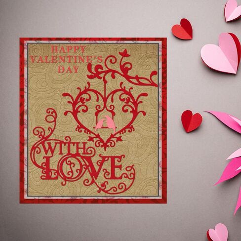Valentines Metal Cutting Dies for Card Making, Lace Flowers Love Words Sentences Die Cuts Embossing Stencil Template Tool for Valentine's Day DIY Scrapbooking Paper Card Photo Album Craft Decoration in Kuwait