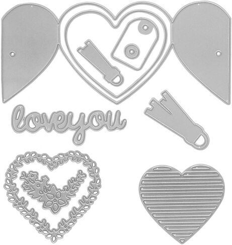 Valentines Metal Cutting Dies for Card Making, Lace Flowers Love Words Sentences Die Cuts Embossing Stencil Template Tool for Valentine's Day DIY Scrapbooking Paper Card Photo Album Craft Decoration in Kuwait