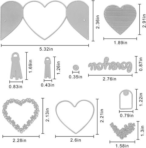 Valentines Metal Cutting Dies for Card Making, Lace Flowers Love Words Sentences Die Cuts Embossing Stencil Template Tool for Valentine's Day DIY Scrapbooking Paper Card Photo Album Craft Decoration in Kuwait