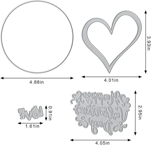 Valentines Metal Cutting Dies for Card Making, Lace Flowers Love Words Sentences Die Cuts Embossing Stencil Template Tool for Valentine's Day DIY Scrapbooking Paper Card Photo Album Craft Decoration in Kuwait