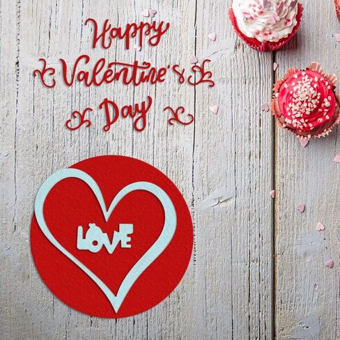 Valentines Metal Cutting Dies for Card Making, Lace Flowers Love Words Sentences Die Cuts Embossing Stencil Template Tool for Valentine's Day DIY Scrapbooking Paper Card Photo Album Craft Decoration in Kuwait