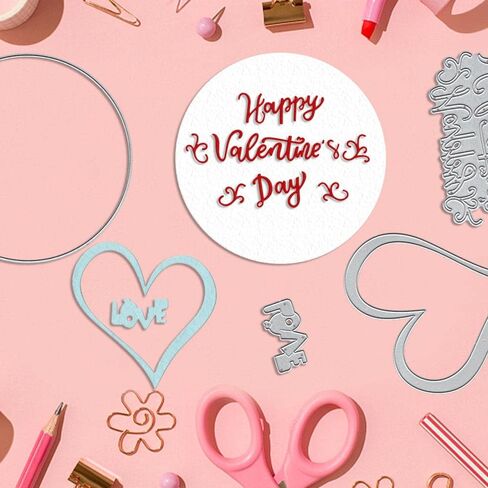 Valentines Metal Cutting Dies for Card Making, Lace Flowers Love Words Sentences Die Cuts Embossing Stencil Template Tool for Valentine's Day DIY Scrapbooking Paper Card Photo Album Craft Decoration in Kuwait