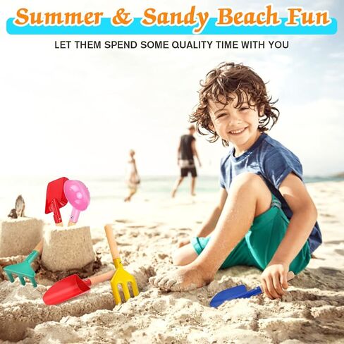 6 قطع أدوات البستنة ، ألعاب الرمال الشاطئية للأطفال ، مصنوعة من المعدن مع مقبض خشبي قوي ، مجموعة البستنة الشاطئية الآمنة ، الملعقة ، الشوكة ، أشعل النار والمجرفة ، الهدايا للأطفال in Kuwait