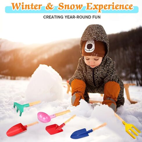 6 قطع أدوات البستنة ، ألعاب الرمال الشاطئية للأطفال ، مصنوعة من المعدن مع مقبض خشبي قوي ، مجموعة البستنة الشاطئية الآمنة ، الملعقة ، الشوكة ، أشعل النار والمجرفة ، الهدايا للأطفال in Kuwait