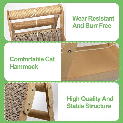 Cat Scratching Pads Sisal Pad Cat Scratcher Ramp Cat Scratcher Sisal Cat Scratcher Solid Wood Cat Scratching Board (with Wooden Cat Teaser) in Saudi Arabia