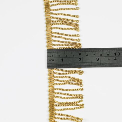 10 Yards 4.5cm/1.8inch Wide,Golden Sewing Fringe Trim,Fringe Tassel for Skirt Wedding Dress Lamp Shade Decoration(Golden) in Saudi Arabia