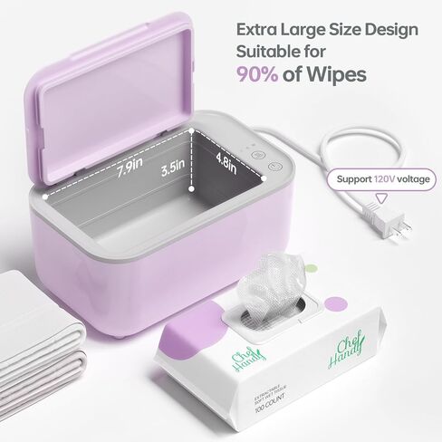 Baby Wipe Warmer, Wipe Warmer and Baby Wet Wipes Dispenser, Smart Precise Temperature Control Large Capacity Evenly Overall Heating Silence, Wipes Warmer for Babies Portable Wipe Warmer (White) in Saudi Arabia