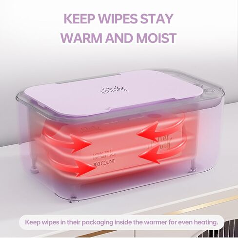 Baby Wipe Warmer, Wipe Warmer and Baby Wet Wipes Dispenser, Smart Precise Temperature Control Large Capacity Evenly Overall Heating Silence, Wipes Warmer for Babies Portable Wipe Warmer (White) in Saudi Arabia