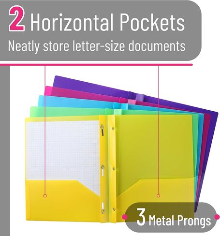 Mr. Pen- Plastic Folders with Pockets and Prongs, 5 Pack, Green, Pocket Folders, Folders with Prongs, File Folders with Fasteners, 2 Pocket Folder, Folder with Pockets, Two Pocket Folder in Saudi Arabia