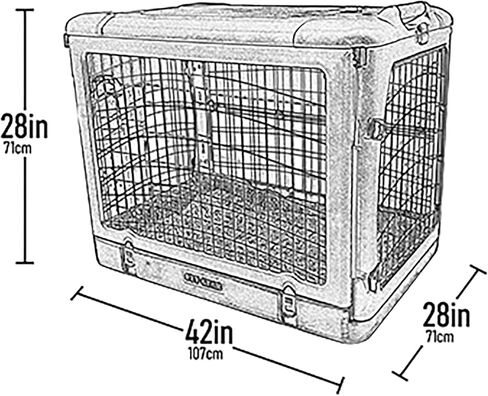 Pet Gear “The Other Door" 4 Door Steel Crate for Dogs/Cats with Garage-Style Door, Includes Plush Bed + Travel Bag, No Tools Required, Espresso in Kuwait