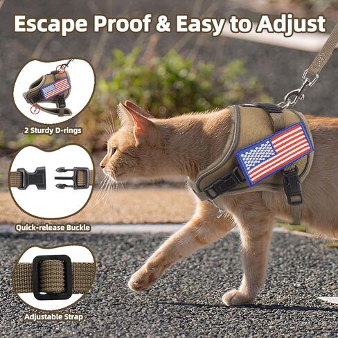 Pupteck Cat Sharness and Leash Set Escape Proof ، سترة هريرة قابلة للتعديل سهلة التحكم ، وتسخير سترة الحيوانات الأليفة للقطط الكلاب الصغيرة المشي والسفر in Kuwait