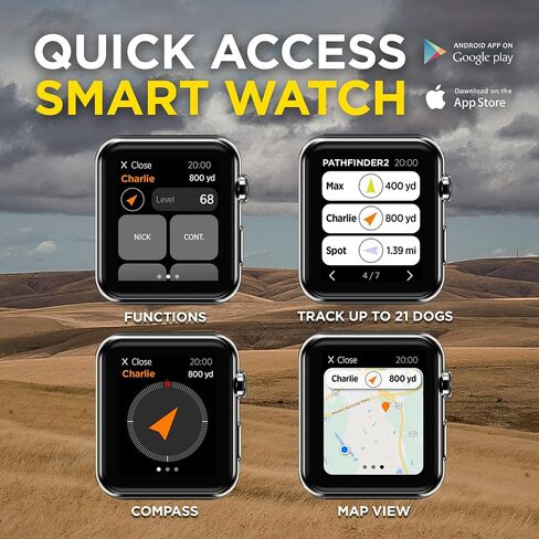 Dogtra Pathfinder 2 GPS Dog Tracker e Collar 9 Mile Long Range LED Light No Monthly fees Free App Waterproof Smartwatch Control Satellite Real Time Tracking Multiple Dogs Smartphone Required in Saudi Arabia