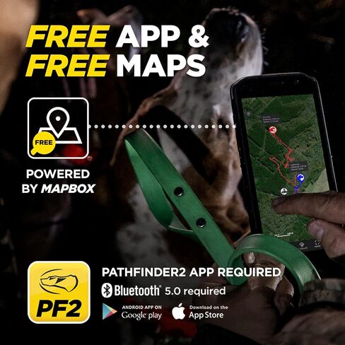 Dogtra Pathfinder 2 GPS Dog Tracker e Collar 9 Mile Long Range LED Light No Monthly fees Free App Waterproof Smartwatch Control Satellite Real Time Tracking Multiple Dogs Smartphone Required in Saudi Arabia