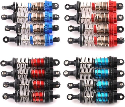 Oil-Fill Shock Absorbers for 1/14 1/16 1/12 RC Cars, 75mm Hydraulic Suspension Kit, DIY Refillable Dampers with Alloy Body, Compatible for MJX, HSP, WLtoys, SCY, FMS, Traxxas (Oil Not Included) in Saudi Arabia