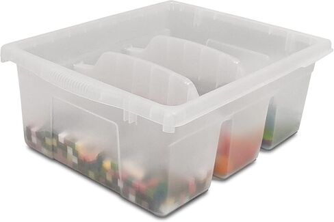 Large Recycled Plastic Open Divided Cubby Bin Storage Tub Organizer for Classrooms, Blue in Kuwait