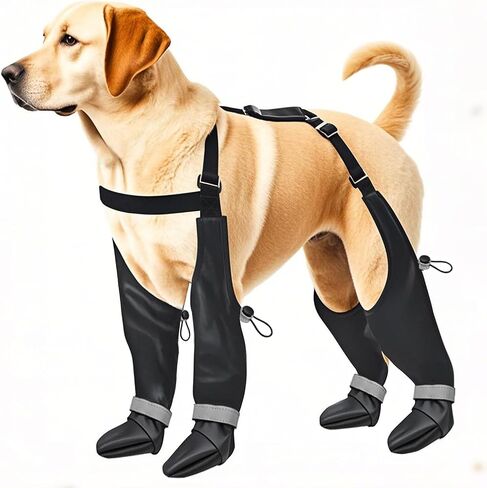 Suspender Boots for Small Dogs, Tiny Dog Boots Anti-Slip & Fall Waterproof Puppy Shoes Leggings, Adjustable Paws Protector for Small Breed Dogs Winter Snow Rain Hiking (XS) in Kuwait