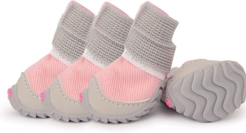 Soft Dog Shoes for Small Dogs,Dog Paw Protector for Outdoor Activies,Anti-Slip Dog Boots, Size 2, Pink in Saudi Arabia