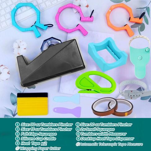 3 Size Tumbler Clamp for Sublimation,Cup Cradle for Crafting Tumblers,Sublimation Cup Holder Clamp for 15oz,20oz,30oz Cups,Mug Clamps for Sublimation,Tumbler Wrapper in Kuwait