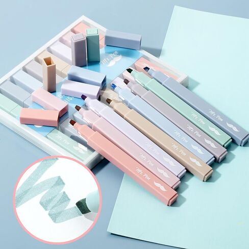 Mr. Pen- Aesthetic Highlighters, 8 Pack, Chisel Tip, Shades of Green, Cute Highlighters Assorted Colors, Cute Highlighters for School Highlighters, Highlighter Set, Pastel Highlighters in Saudi Arabia