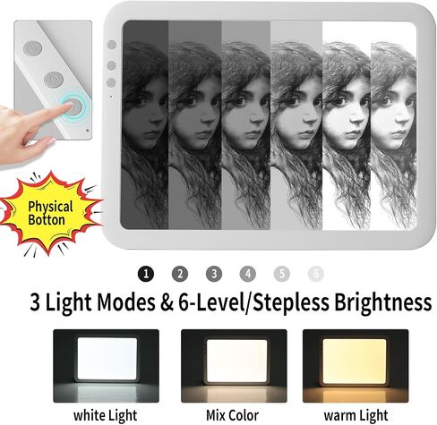 iVAOOZE Rechargeable Battery Powered Light Box for Tracing, A3 Wireless Lightbox Light Copy Board Light Table for Drawing Sketching HTV, Super Bright Light Pad for for Cricut Vinyl, Weeding Tool in Saudi Arabia