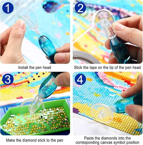 Outus 31 Pcs 5D DIY Diamond Tools Kit with Handmade Resin Painting Pens, Anti-Slip Mats, Plastic Diamond Trays, Clay Boxes, Drill Point Accessories for Adults and Kids DIY Craft (Pink, Purple) in Saudi Arabia