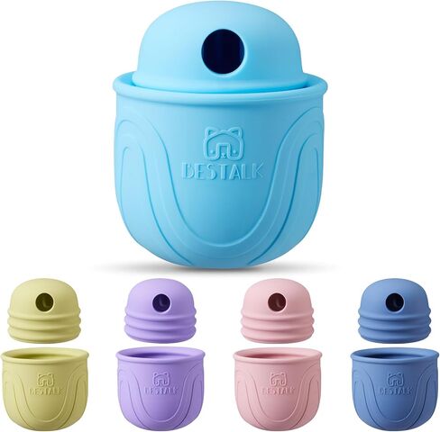 Interactive Dog Toy, 2-in-1 Topple Long-Lasting Treat Dispenser Dog Puzzle Feeder Toys, Stuffable Enrichment Freeze Lick Bowl for Boredom, Reduces Anxiety Silicone Fetch Catch Chew Toy in Kuwait