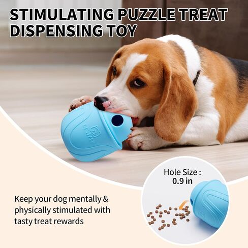 Interactive Dog Toy, 2-in-1 Topple Long-Lasting Treat Dispenser Dog Puzzle Feeder Toys, Stuffable Enrichment Freeze Lick Bowl for Boredom, Reduces Anxiety Silicone Fetch Catch Chew Toy in Kuwait