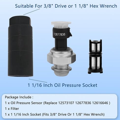Engine Oil Pressure Sensor Switch Sending Unit for Chevy Chevrolet Silverado,Express,Corvette,Suburban,Avalanche,Impala,Tahoe & GMC Sierra,Buick lacrosse &Cadillac,12677836 D1846A,4.8L 5.3L 6.0L 6.2L in Kuwait