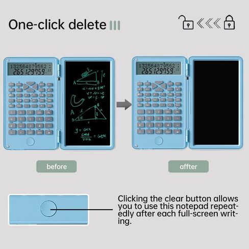 2 in 1 Scientific Calculator with Writing Tablet, Desktop Pocket LCD Science Calculator Notepad Professional Financial Calculator for Home School Office Business(White) in Saudi Arabia