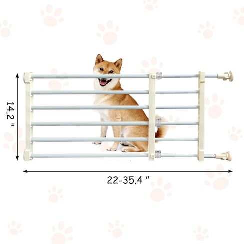 بوابة الكلاب القصيرة ، 14.2 "H بوابة جرو قابلة للتوسيع للمداخل 22-35.4" W لترتيب الضغط على أبواب الكلاب السلامة المنخفضة للضغط على السلالم Windows Gate White in Kuwait