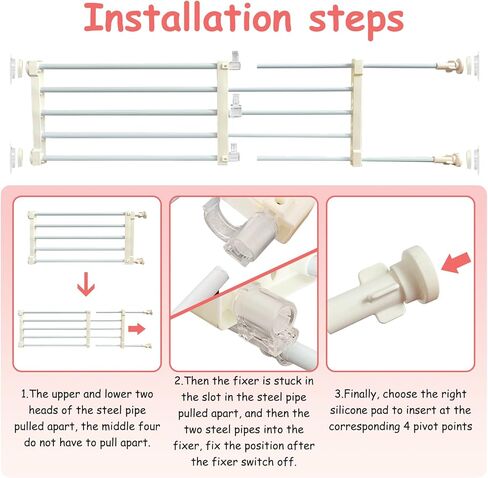 بوابة الكلاب القصيرة ، 14.2 "H بوابة جرو قابلة للتوسيع للمداخل 22-35.4" W لترتيب الضغط على أبواب الكلاب السلامة المنخفضة للضغط على السلالم Windows Gate White in Kuwait