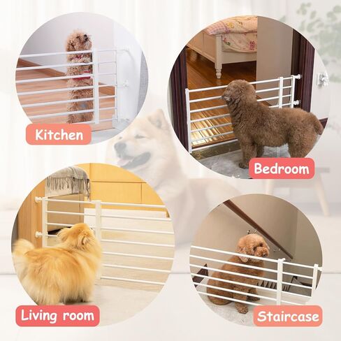 بوابة الكلاب القصيرة ، 14.2 "H بوابة جرو قابلة للتوسيع للمداخل 22-35.4" W لترتيب الضغط على أبواب الكلاب السلامة المنخفضة للضغط على السلالم Windows Gate White in Kuwait