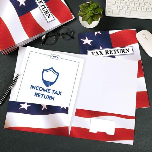 100 Pcs Income Tax Return Folders 9 x 12 Inch Red White and Blue Tax Envelopes with Two Pocket for Preparer Organizer Office Supplies in Saudi Arabia