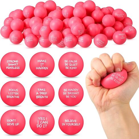 Shappy 72 Pcs Inspirational Stress Relief Balls Motivational Stress Ball Encouraging PU Bulk Squish Balls for Adults Small Therapy Fidget Relief Toys for Valentines Gifts Fidget Anxiety Anger(Blue) in Saudi Arabia